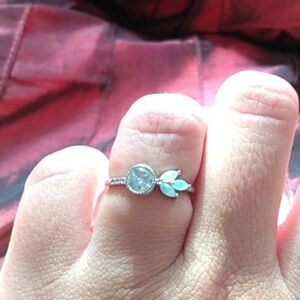 925 sterling silver opal crystal ring